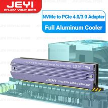 Adaptador JEYI M.2 NVME a PCIe 4,0 3,0 con disipador térmico SSD de aluminio, tarjeta de expansión NVMe 64Gbps Gen4 PCIE X4 X8 X16 para escritorio