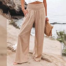 2024 Spring and Summer Amazon Europe and America Cross border Pants Women's Casual Pants Casual Style Cotton Pulling for Middle