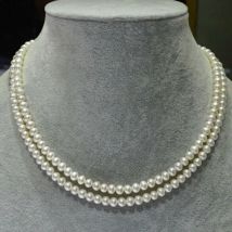 Vintage Akoya Real Pearl Necklace 5-6mm Pearls 32" 925s clasp