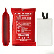 1M x 1M Notfall-Feuerlöschdecke aus Glasfaser, Flammhemmende Notfall-Überlebens-Feuerschutzdecke, Sicherheitsabdeckung, Feuerlöscher