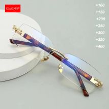 Klass num Männer Luxus randlos plus Lesebrille mit braunem Rahmen Lupen Presbyopie klare Brille 1,0 1,5 2.5 4,0