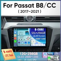 Android 14 per VW Passat B8 2017 - 2021 Auto GPS WIFI Autoradio lettore multimediale Autoradio navigazione Wireless Carplay QLED BT