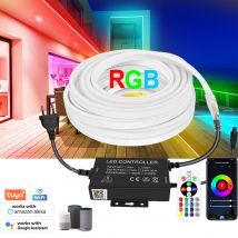 Tira de luces LED de neón RGB, cinta Flexible impermeable IP67 de 1-220 m, señal de neón 100, aplicación remota Bluetooth, Tuya, WiFi, 5050 V, UE