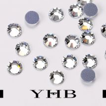 YHB Strass Hotfix con retro piatto Mocca in seta bianca di alta qualità per scarpe Borse Decorazione per indumenti in tessuto Accessori per gioielli fai da te