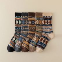 Men's Dress Socks,Cotton Crew Socks,Breathable and sweat-absorbing ，Funky Colorful Pattern Crew Socks
