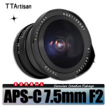 TTArtisan APS-C 7,5 mm F2 Fisheye-Objektiv für Porträtfotografie mit Nikon Z Canon EOS-R M43 Fujifilm XF Panasonic L Sony E Mount