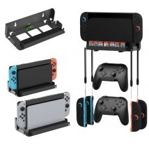 Pacchetto per montaggio a parete per Switch & Switch OLED & Switch 2 con 2 supporti da parete per controller Kit interruttore Supporto con 28 schede di gioco
