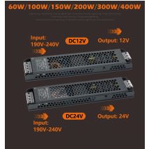 Driver per trasformatori di illuminazione a LED 12V/24V Sorgente di alimentazione silenziosa 60W 100W 200W 300W 400W 190-240V Adattatore convertitore per strisce LED