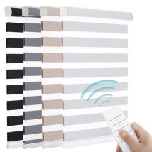 Cordless Motorized Zebra Blinds With Wifi Tuya Motor Remote Control Blackout Black Zebra Blinds