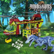 Moc Jurassic Dinosaur Ship Toys Building Block Escape From Ocean Mosasaurus Assembly Bricks Educational Sets Children Gifts