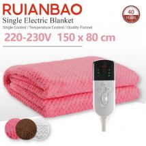 RUIANBAO Coperta Riscaldata Coperta Elettrica in Flanella a 2 Strati Timer Riscaldata Pad 220V 150*80cm Materasso Termico Letto Riscaldato Scaldino