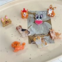 2 Pz/lotto Del Fumetto Divertente Animale Piccolo Grab Clip Imitazione Corgi Bulldog Francese Shiba Inu Cani Frangia Artiglio Carino Accessori Per Capelli Delle Donne