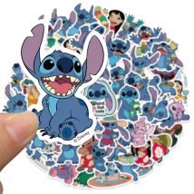 51 sztuk Cute Cartoon Lilo i Stitch naklejki DIY pamiętnik Laptop bagaż deskorolka Graffiti naklejki zabawa klasyczna zabawka
