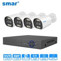 Sistema di telecamere di sicurezza da 8mp Kit di videosorveglianza 4K POE NVR 5MP 4MP Audio Ai Face Detect Set di telecamere IP CCTV per visione notturna a colori