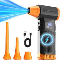 【2026 Nowość】 Bezszczotkowy Bezprzewodowy Dmuchawa Turbo Jet Fan do Czyszczenia Samochodu z Lampą LED, Cyfrowym Wyświetlaczem, Przenośny do Użytku na Zewnątrz, do Grillowania