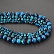 Noter Grade A 6/8/10/12 mm blauer Tigeraugen-Stein für die Schmuckherstellung, glänzende, runde, glatte, lose Perlen, DIY-Armband, Ohrring, Halskette