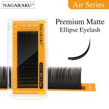 NAGARAKU Nuova serie Air Ciglia ellittiche opache premium Punte divise ad alta densità Ciglia leggere naturali Nero opaco