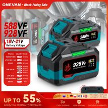 ONEVAN Akumulator Litowy 21V 928VF 29900mAh 588VF 22900mAh Wskaźnik Pojemności Akumulator do Narzędzi Elektrycznych Makita 18V