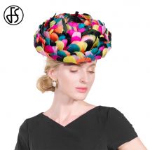 Luxuriöser Strass-Damenhut für Damen, Hochzeitszeremonie, Kirchenmütze, Fascinator mit ausgefallenen Federn für Cocktailparty, Millinery