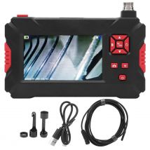 Industrielles 1080P-Endoskop, 8-mm-Doppelobjektiv-Industrieendoskop mit 4,3-Zoll-LCD-Display, 9 Lichter für Rohrleitungen