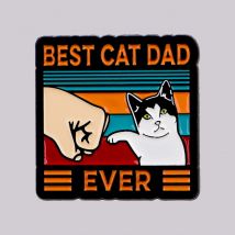 BEST CAT DAD Enamel Pin Cute Brooch Pines Lapel Pins Badge on Backpack Clothing Accessories Animal Jewelry Friends Gifts