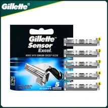 Gillette Sensor Excel Rasierklingen für Herren, Ersatzköpfe, Gesichtsbart, Rasur, Haarentfernung, doppellagige Rasierklinge für Vector 3