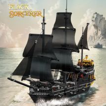 1424Pcs Black Pirates Ship Diy Adventure Pearl Boat Movies Mini Bricks Building Blocks giocattoli modello assemblati regali di natale per bambini