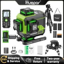 Huepar 4D 16 linee livello Laser a linee incrociate Z04CG schermo LCD Bluetooth e telecomando Osram Green Beam con 2x batterie agli ioni di litio