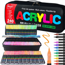Acrylic Paint Soft Brush Markers Set, Soft Brush Tip Paint Pens and Paint Markers, Acrylic Paint Pens for Wood, Stone, Canvas
