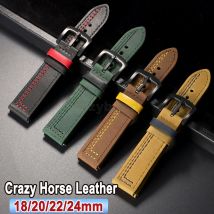 Echtes Lederarmband für Seiko-Armband, Rindsleder-Armband für Omega-Armband, Damen und Herren, ersetzt Sportarmband, 18 mm, 20 mm, 22 mm, 24 mm