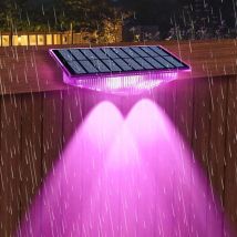 4 Packungen RGB-Solarzaunleuchte für den Außenbereich, Hof, Treppen, Dekoration, IP65, Farben, wechselnd, Balkon, Garten, Deckleuchte, Weg, Solar-Stufenlampe