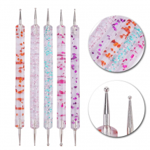5-teiliges Nail Art Dotting Pen Set Dual-Ended Maniküre Werkzeuge zum Malen Strass Platzierung Zeichnung Design Kit