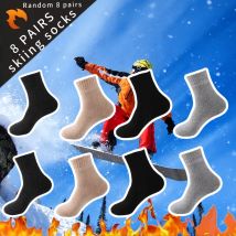 8/4/1 pairs of men's winter warm and thick hiking boots and socks, super thick, soft and comfortable, suitable for cold weather