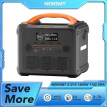NEWSMY S1210 1200W 1102.5Wh Estación de energía portátil LiFeMnPo4 Batería, carga rápida de 1,2 H, salida PD100W Onda sinusoidal pura de 230V/1200W