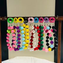 Koreanische süße bunte Herzperlen-Handykette – Anhänger-Charm-Gurt für iPhone, Samsung, Taschen, universelles Mädchen-Hängeseil