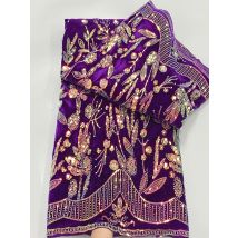 Nigerianischer Samt-Sequenz-Spitzenstoff 2024, hochwertige afrikanische Voile-Stickerei, handgefertigte Perlen-Netz-Spitzenstoff für Partykleid