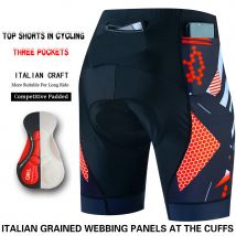 Pantalones cortos de ciclismo con tres bolsillos, mallas transpirables para triatlón, 5D, con almohadilla de Gel, Pro Lycra, para hombre
