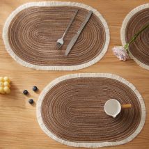 Set di 4 tovagliette ovali Tovagliette resistenti al calore Tappetini lavabili antiscivolo per tavolo da pranzo