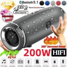 200W przenośny głośnik Bluetooth IPX7 wodoodporny zewnętrzny głośnik z filarem HIFI Subwoofer Stereo
