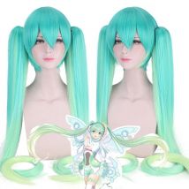 Vocaloid Miku Racing 120cm lange gerade Anime Cosplay Perücken Faser hitze beständige synthetische Haar Perücken