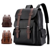 2023 männer Rucksack PU Leder Rucksack Große Laptop Rucksäcke Männlichen Mochilas Schwarz Schulranzen Für Jugendliche Jungen Braun Sac A Dos
