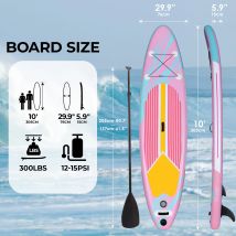 Stand Up Paddle Board Paddleboard gonfiabile ultraleggero con accessori SUP per adulti e giovani di tutti i livelli di abilità
