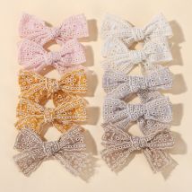 10 Stück Stickerei-Tuch-Haarspangen für Mädchen, 3,26 Zoll, zarte Schleife, Haar-Pony-Haarklammern, schöner Kopfschmuck für Kinder, zufällige Farbe