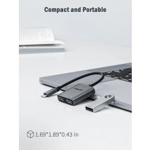 Lemorele 2 Port USB C Hub to Dual HDMI 4K 60HZ Dual Screen Expansion Type C Docking Station For Macbook Laptop Mobile Phone PC