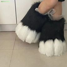Fursuit Cosplay Pfote Schuhe Zubehör Pelzige Cosplay Rubbit Katze Stiefel Niedliche Flauschige Tier Manga Party Cos Tragbare Unisex Kostüm