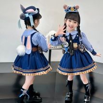 Zootopia Cosplay Judy Hopps Costume Girl Role Playing Dress Halloween Classic Cosplay Dress Up Performance Girl Birthday Gifts