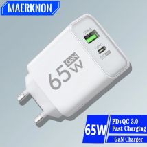 GAN 65W PD Caricatore USB Tipo C Caricatore Adattatore di alimentazione a ricarica rapida per iPhone