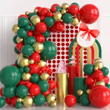 Red, golden,green latex balloon arch kit, Christmas, wedding, anniversary,birthday party, New Year decoration party decoration