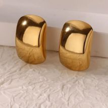 Klobige Kuppel-Ohrstecker aus Edelstahl für Damen, goldfarben, Hochzeit, ästhetisch, niedlich, unregelmäßig, Ohrring, Schmuckzubehör