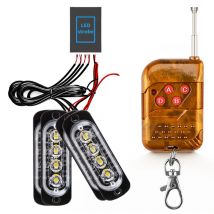 16LED 4 In 1 luci stroboscopiche per auto 18 modalità telecomando Wireless luci di avvertimento di marcia diurna bianche ultrasottili per camion 12/24V